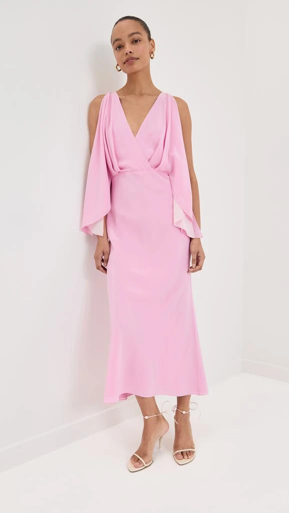 Brandon Maxwell Silk Deep V Dress 4