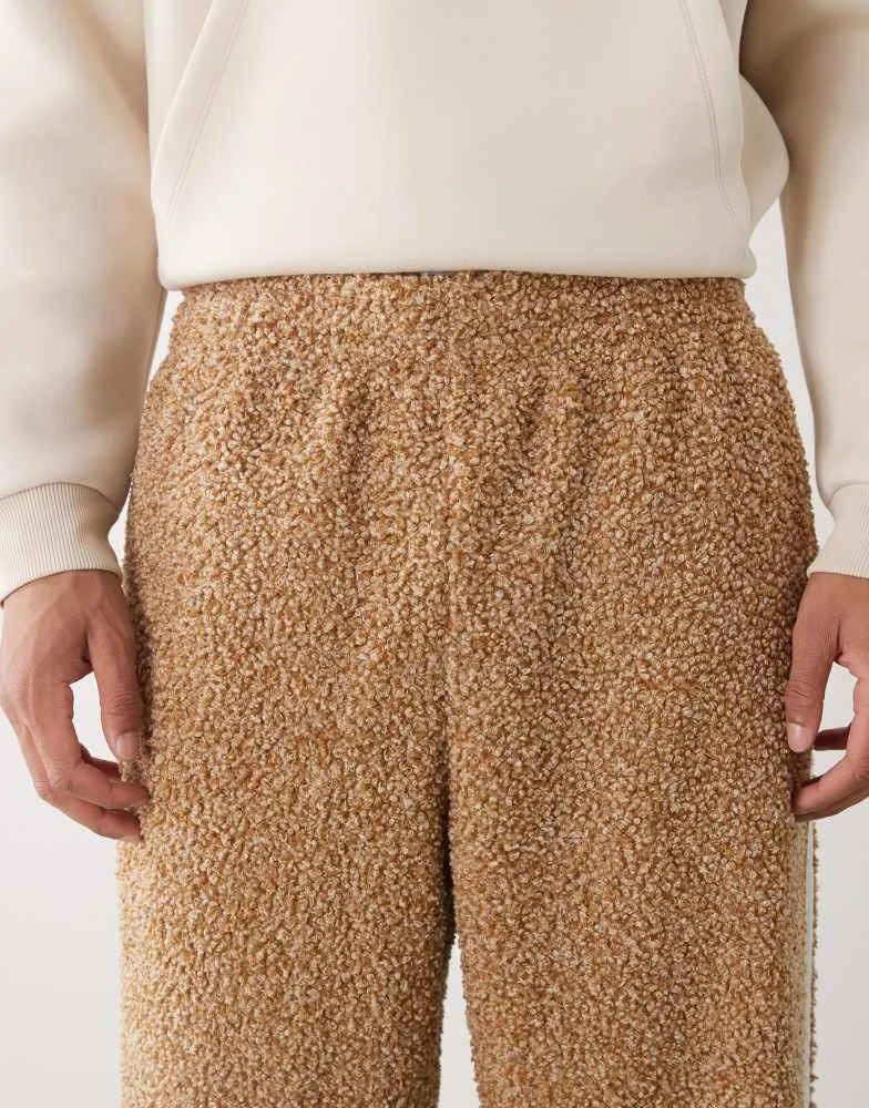 Adidas adidas Originals Boucle Firebird track pants in brown 4