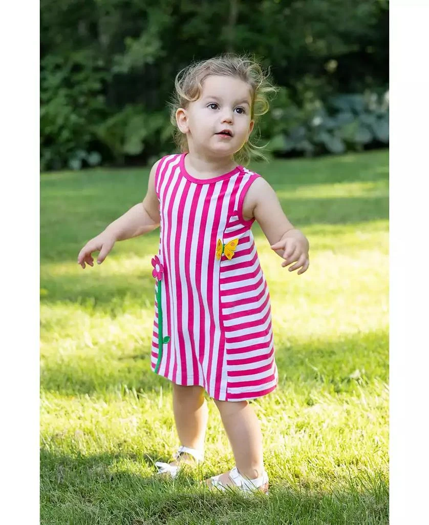 Florence Eiseman Toddler Girls Stripe Knit Dress With Flower 3