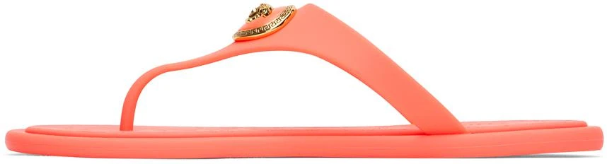 Versace Orange Alia Flat Rubber Sandals 3