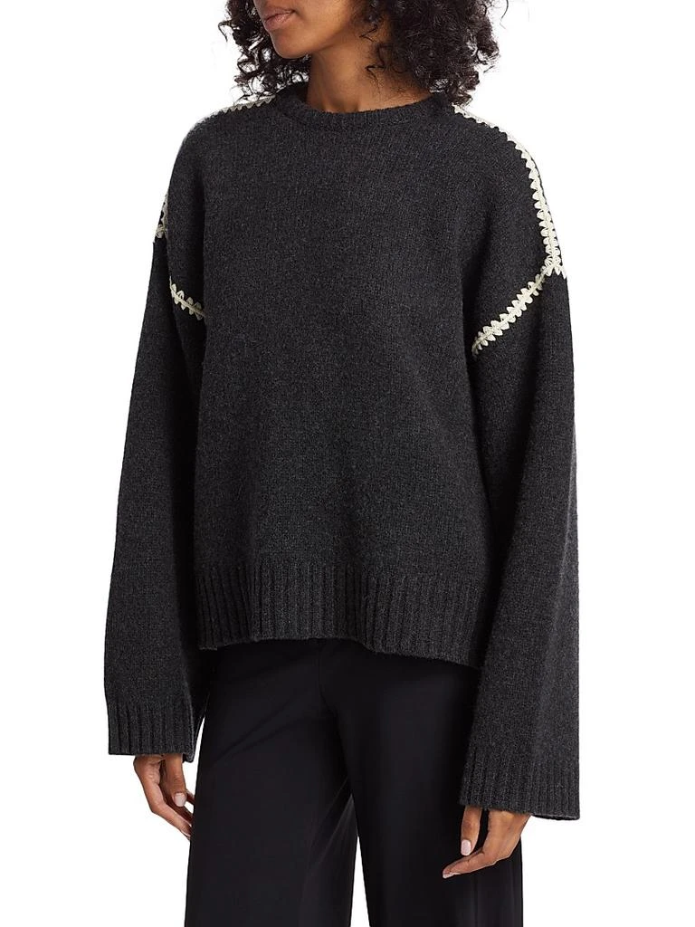 Totême Wool-Cashmere Embroidered Sweater 4
