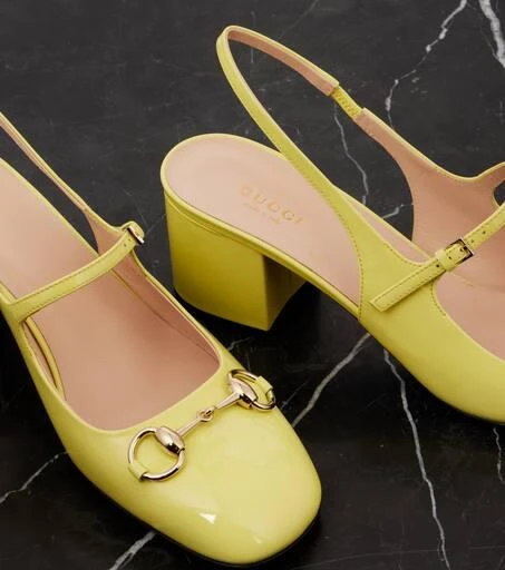 Gucci Horsebit 55 patent leather slingback pumps 5
