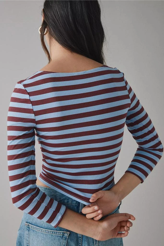 BDG BDG Andie 3/4 Sleeve Square Neck Cropped Tee 4