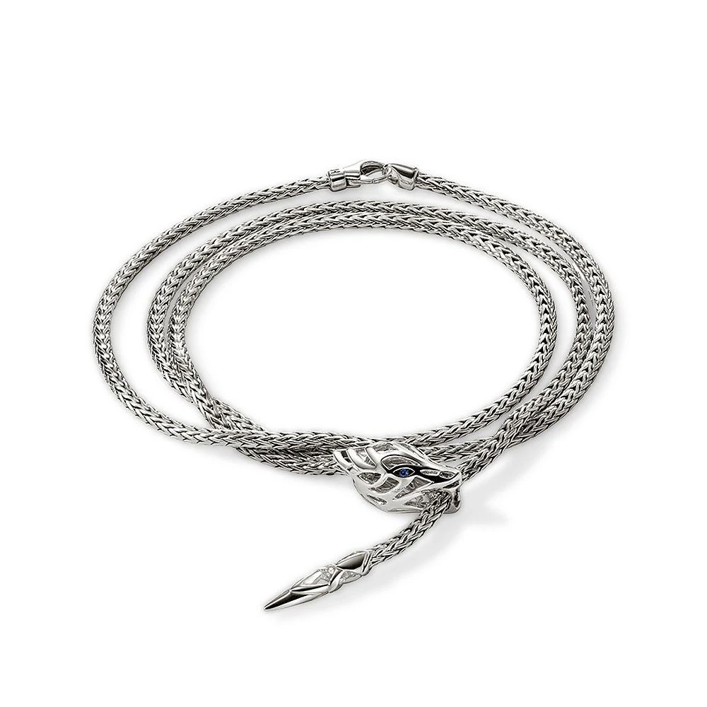 John Hardy Sterling Silver Blue Sapphire Naga Wrap Bracelet 1