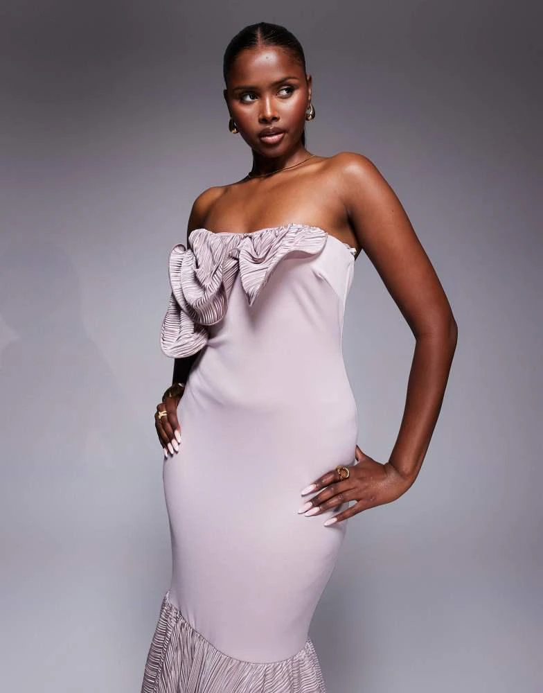 Shop ASOS DESIGN Premium maxi dress with plisse ruffle detailing in blush  scuba-style fabric on Sale at BeyondStyle  Get 70% Off ASOS DESIGN Premium  maxi dress with plisse ruffle detailing in
