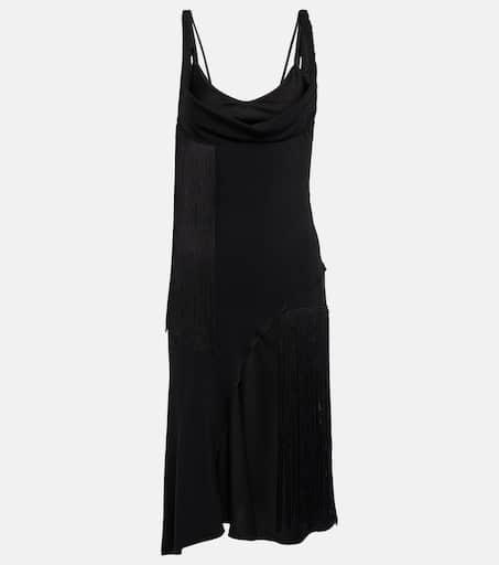 【Victoria Beckham】 Fringe-trimmedアシンメトリーミニドレス Victoria Beckham Fringe-trimmed asymmetric minidress