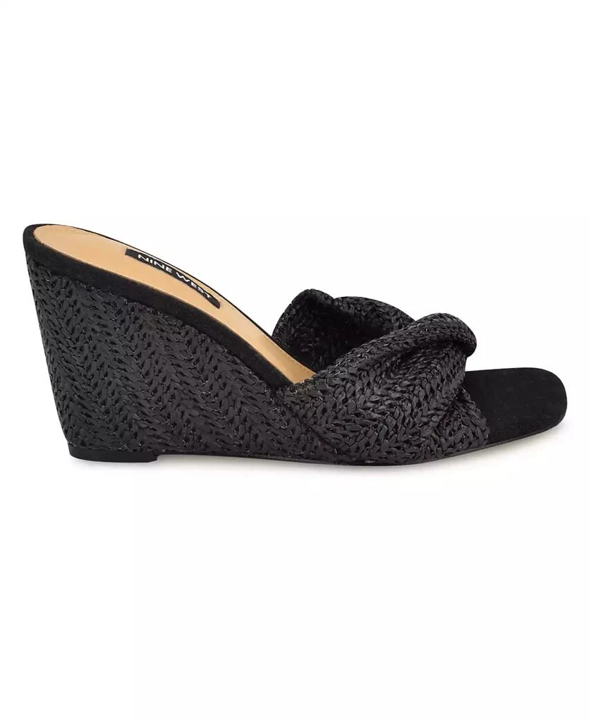 Nine West Women's Nikhil Slip-On Square Toe Wedge Sandals 2