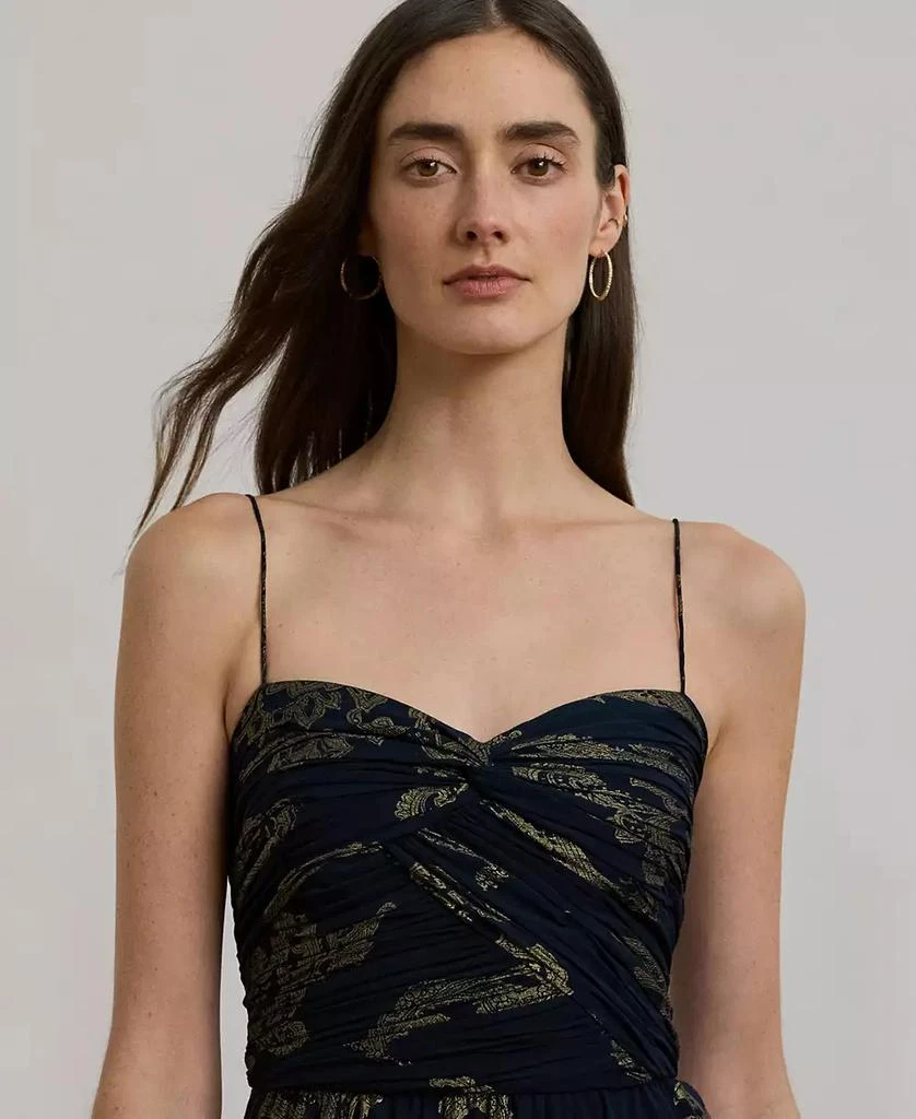 Ralph Lauren Women's Paisley Foiled Chiffon Sleeveless Gown 3