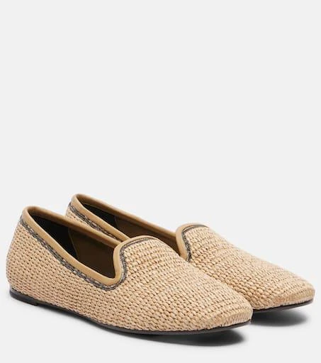 Brunello Cucinelli Monili raffia loafers 1
