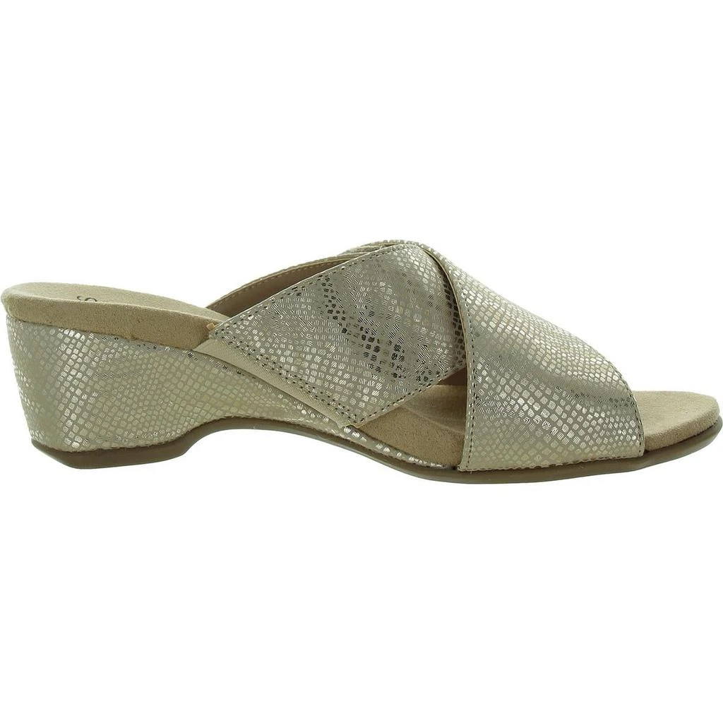 JONES NEW YORK ELZAA Womens Metallic Slip On Slide Sandals 2