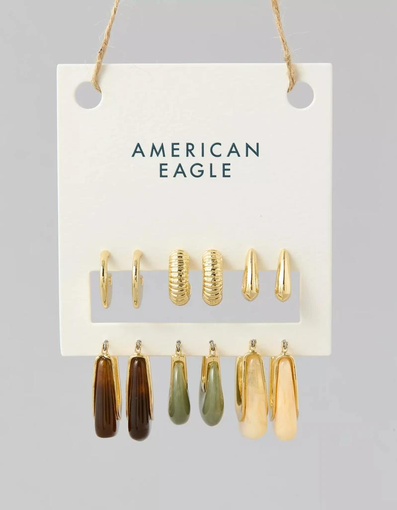 AE AEO Stone Hoop Earrings 6-Pack 1