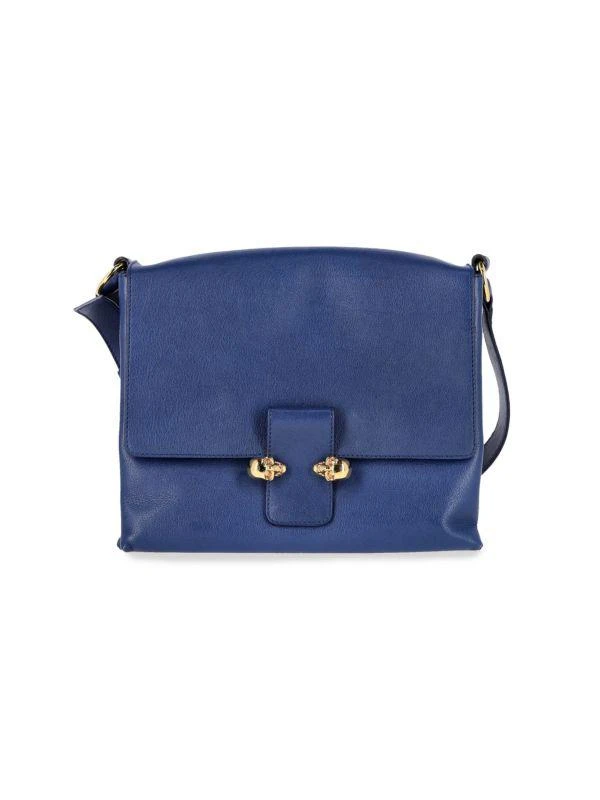 Alexander McQueen Alexander Mcqueen Twin Skull Crossbody Bag In Blue Leather 1