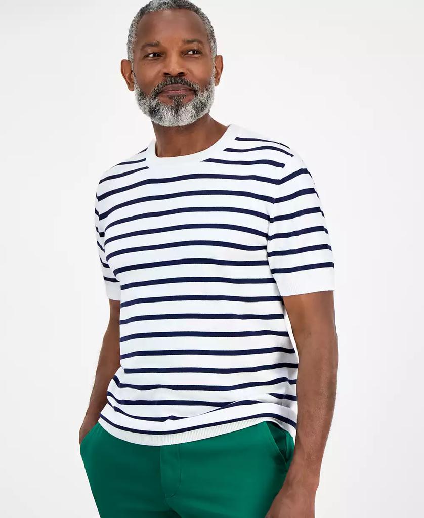 Club Room Men's Short-Sleeve Bengal Striped Cotton Sweater T-Shirt, Exclusively at Macy's