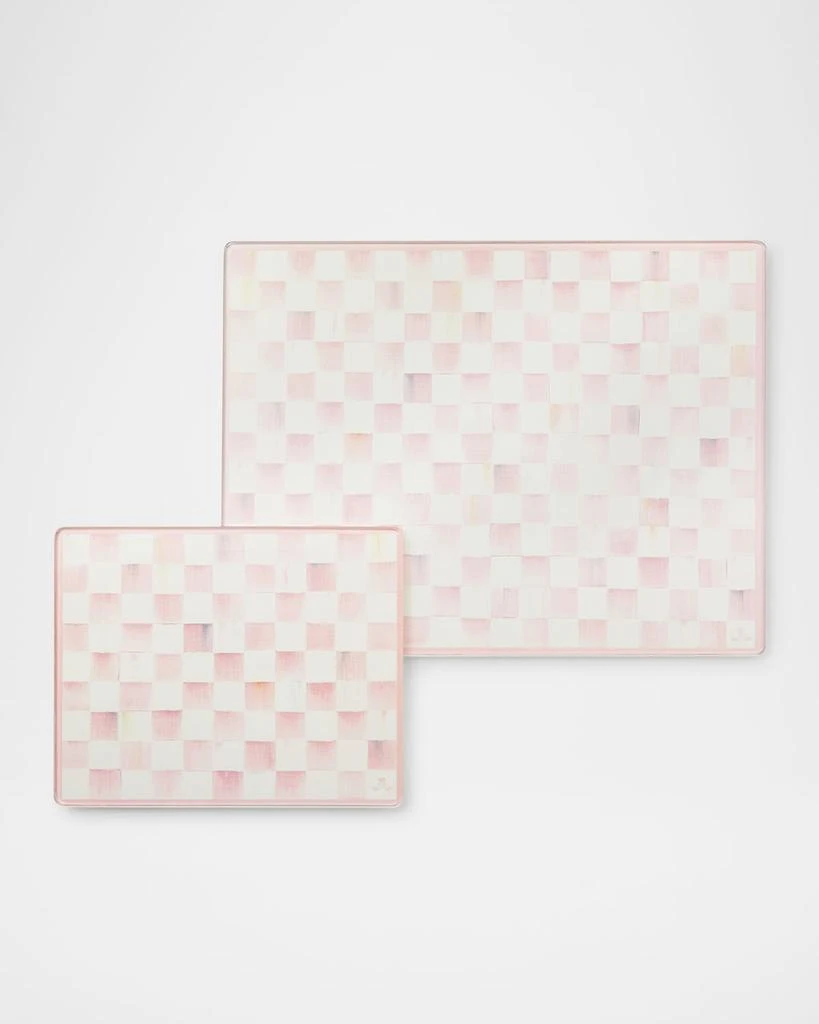 MacKenzie-Childs Rosy Check Glass Cutting Boards, Set of 2 1