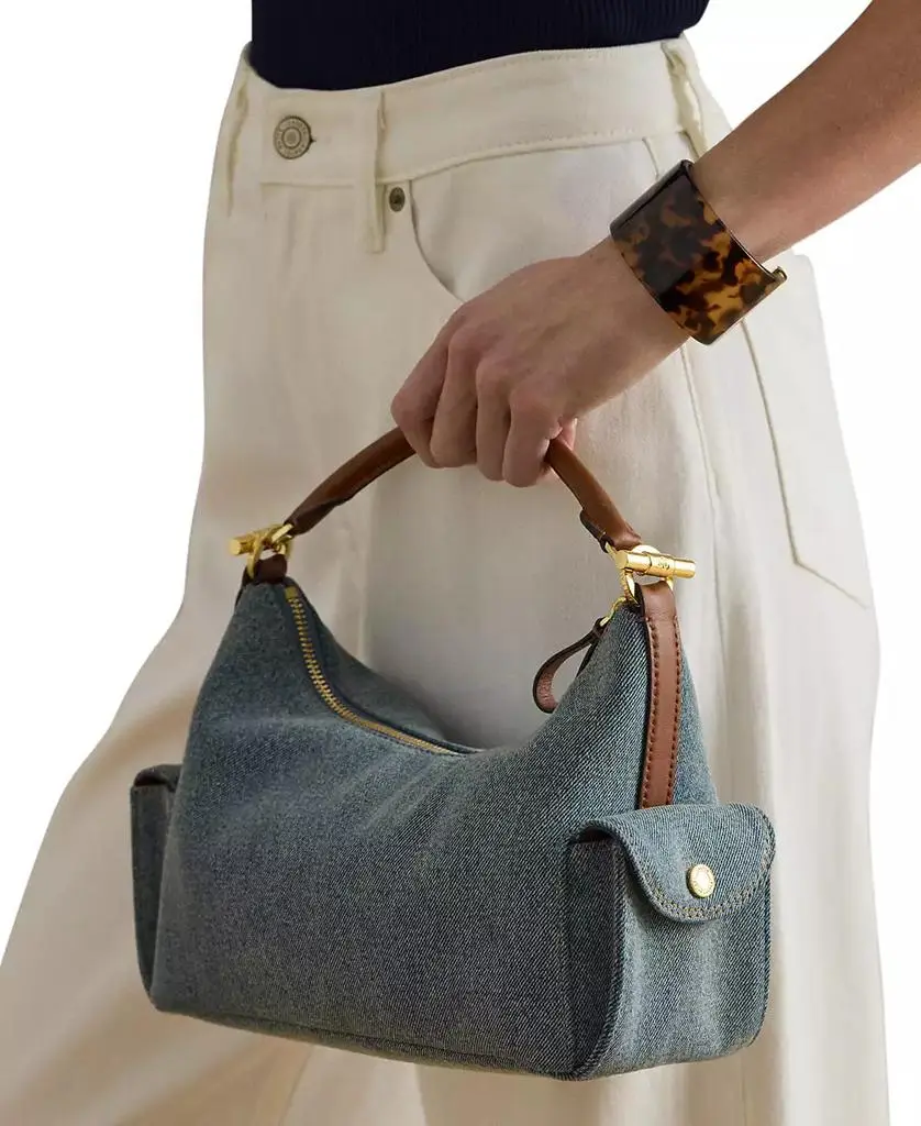 Ralph Lauren Blaike Small Washed Denim Slim Shoulder Bag 2