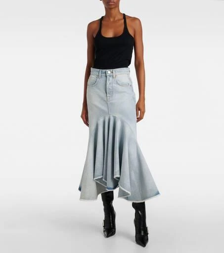 Vetements Godet denim midi skirt 7