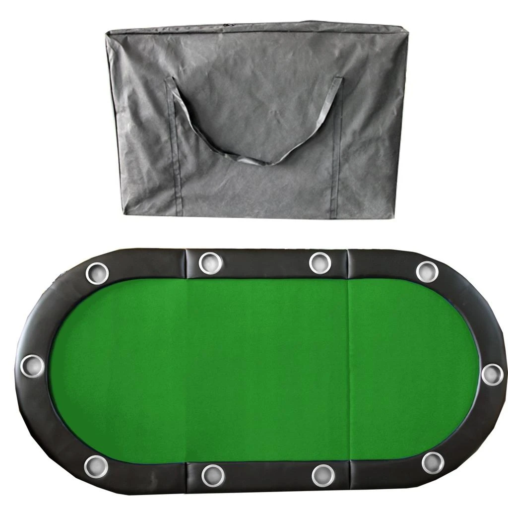 Streamdale Furniture Tri-Fold 10-Player Poker Tabletop for Texas Holdem, Blackjack 2