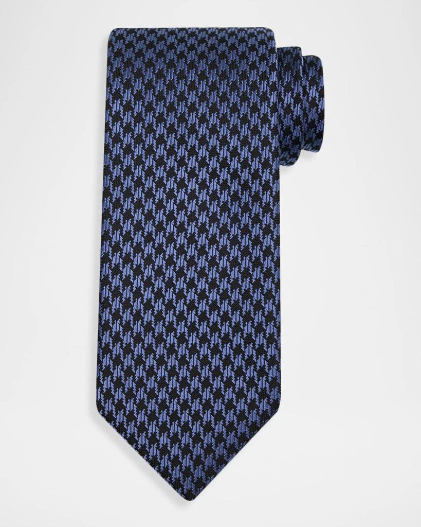 Tom Ford Men
s Houndstooth Jacquard Silk Tie