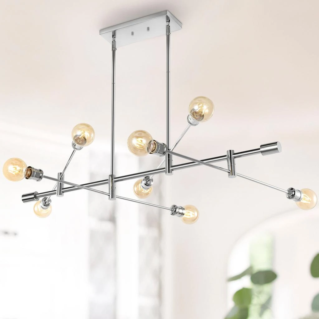JONATHAN Y Atlas 36" 6-Light Modern Vintage Iron Arm-Adjustable LED Chandelier