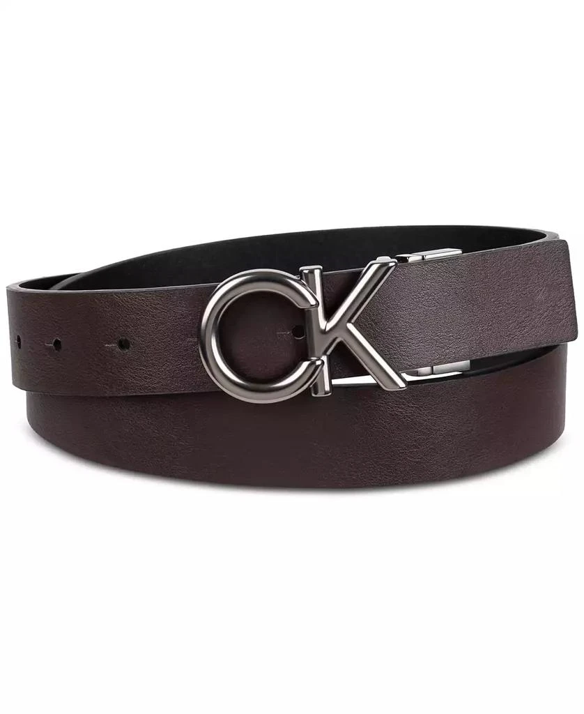 Calvin Klein Men's Monogram Buckle Reversible Leather Belt 2