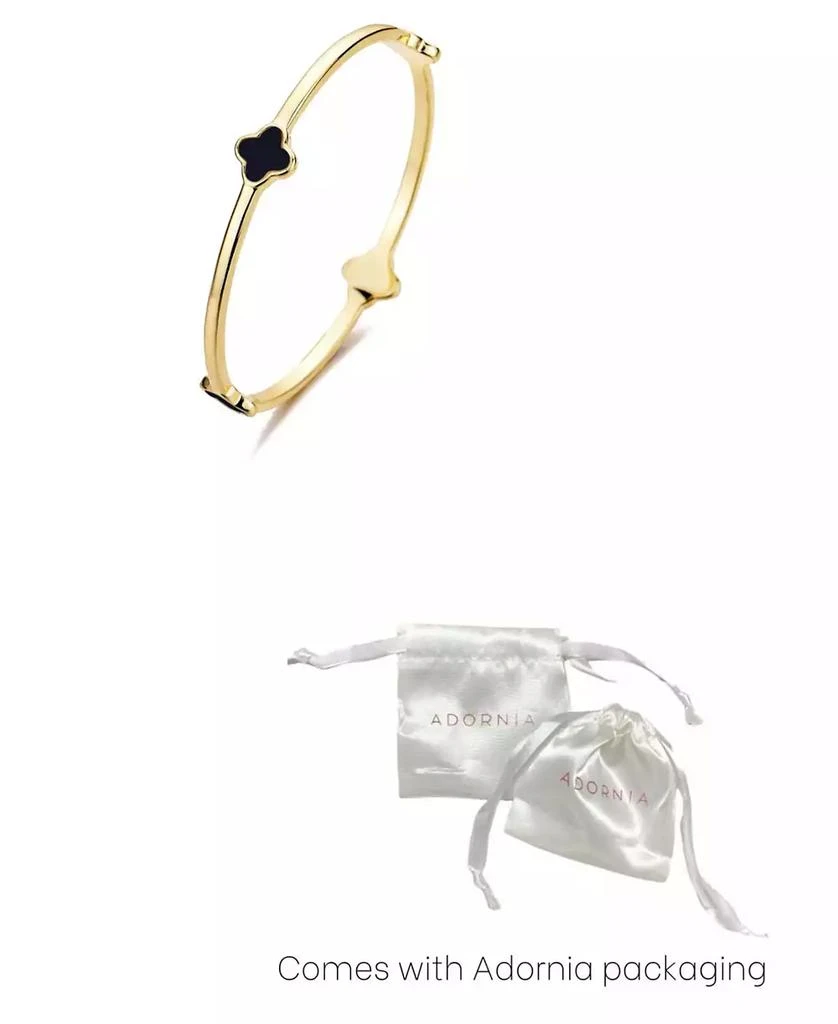 ADORNIA Gold Black Clover Bangle Bracelet 2