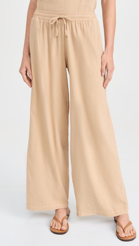 Monrow Linen Wide Leg Pants