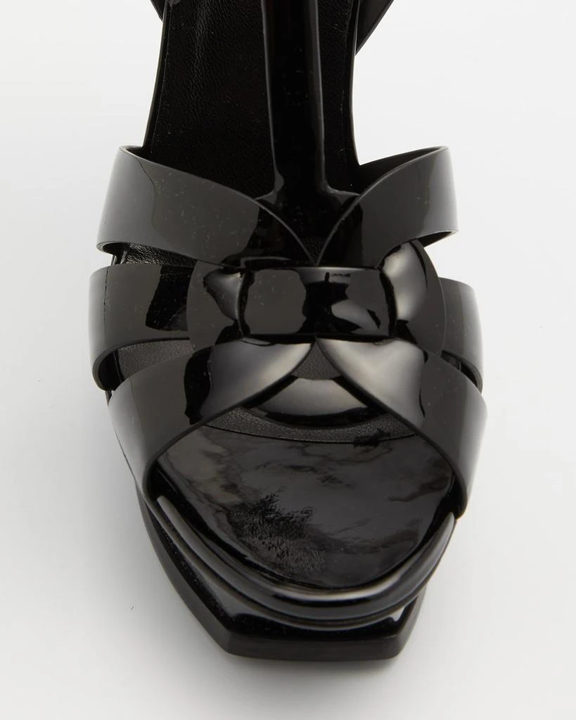Yves Saint Laurent Tribute Patent T-Strap Platform Sandals 5