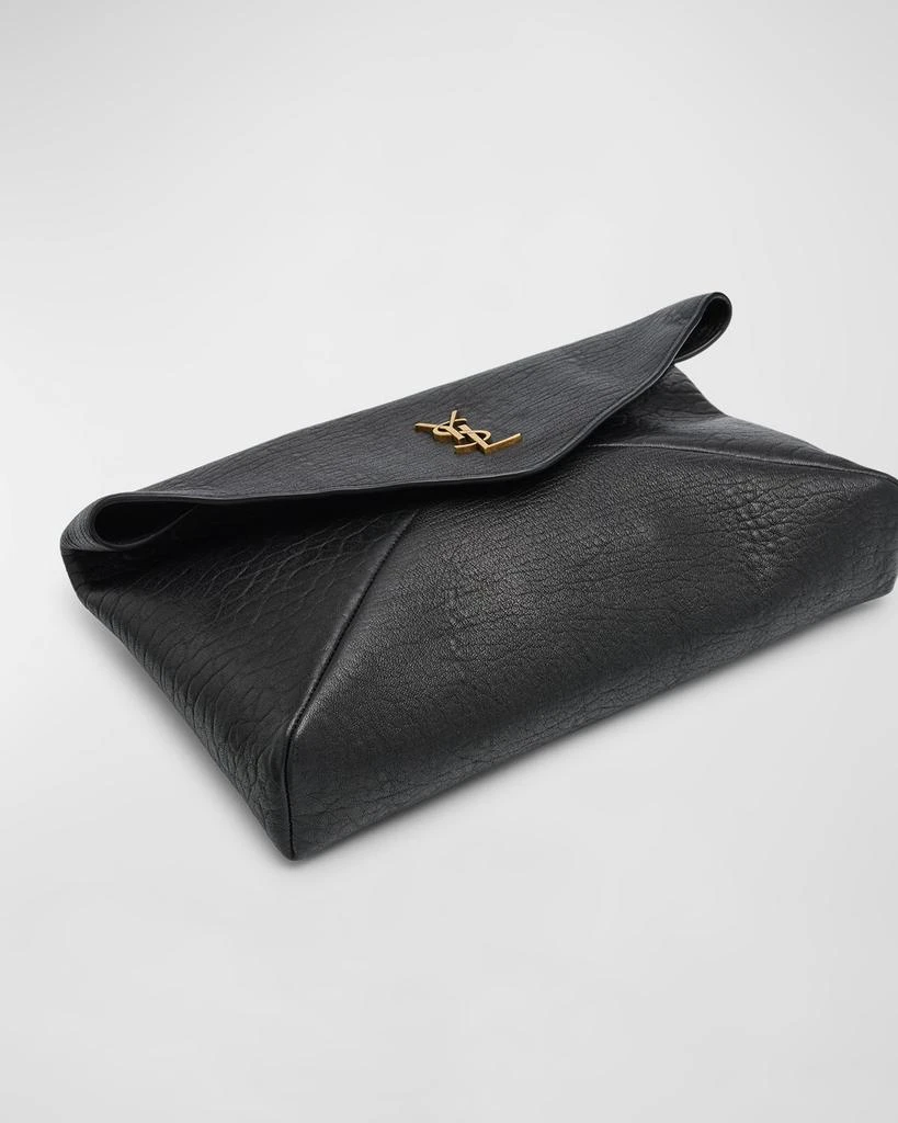 Yves Saint Laurent Large YSL Envelope Pouch Clutch Bag in Leather 7