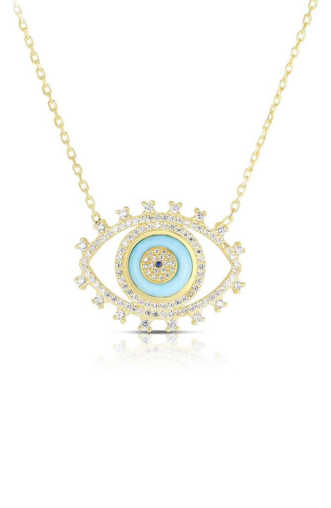 Sphera Milano 14K Gold Vermeil Evil Eye CZ Pendant Necklace