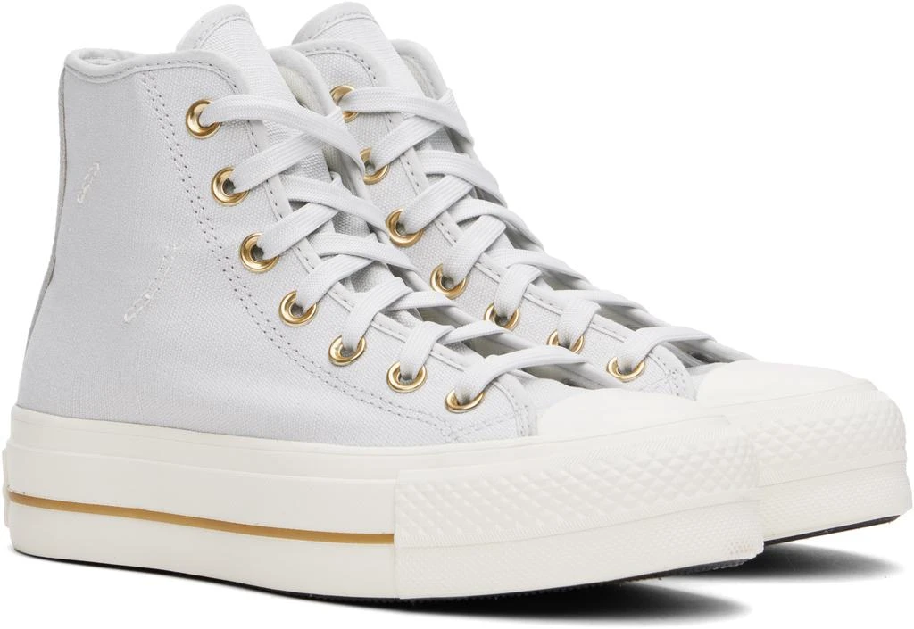 Converse Gray Chuck Taylor All Star Lift Platform Tailored Lines High Top Sneakers 4
