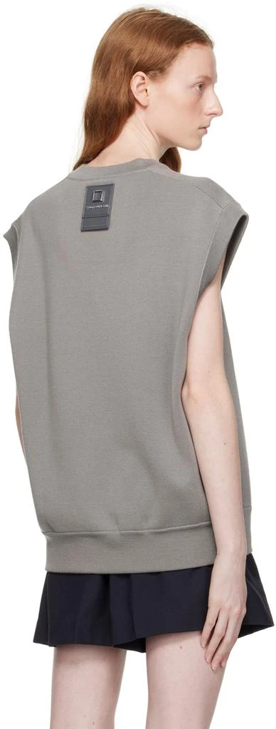 WOOYOUNGMI Gray Leather Patch Vest 3