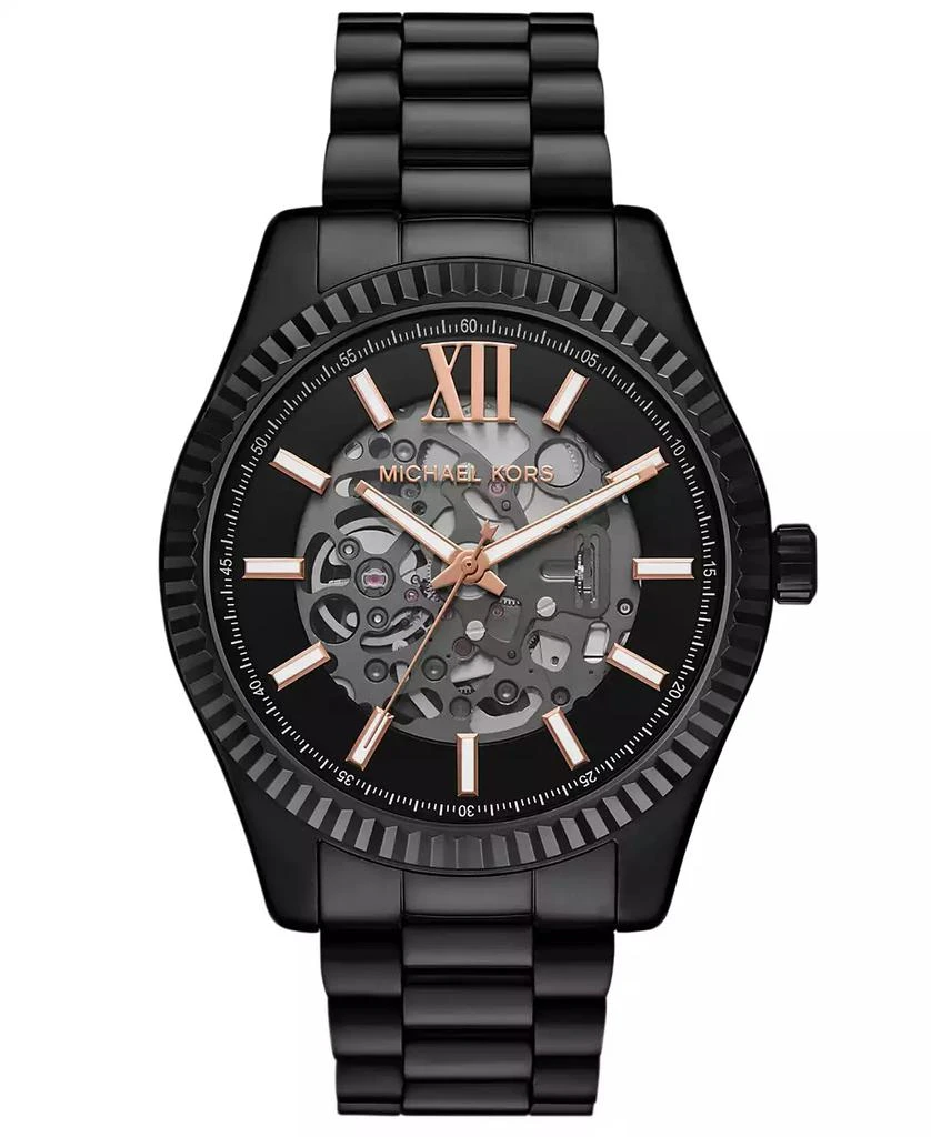 Michael Kors Men
s Lexington Automatic Black IP Stainless Steel Watch, 45mm 1