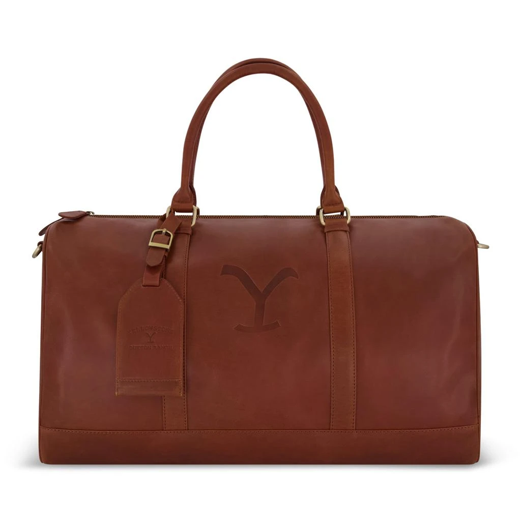 Concept One Yellowstone real leather 21 inch duffle, with burnished gold detailing 2