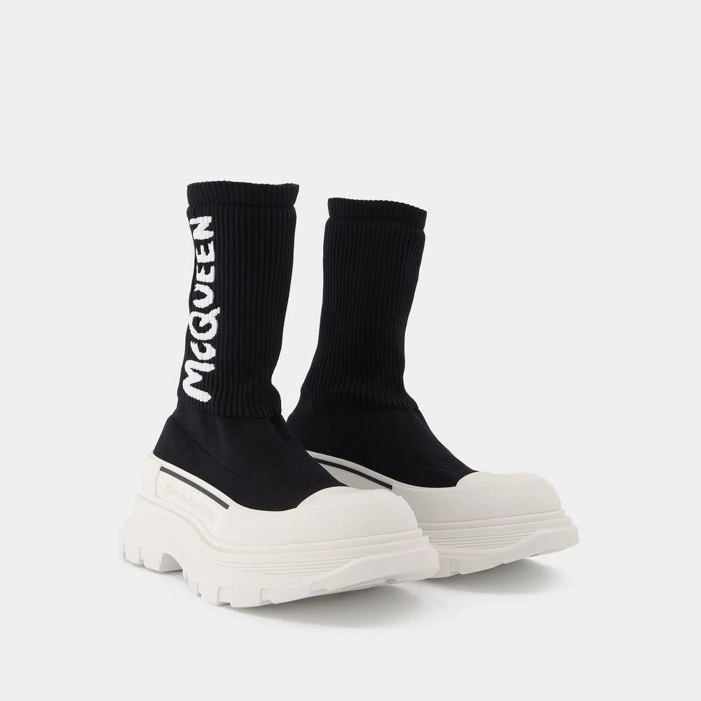Authentic Alexander McQueen sock sneakers Alexander McQueen Tread sock-style Boots | Black | FARFETCH main image 3