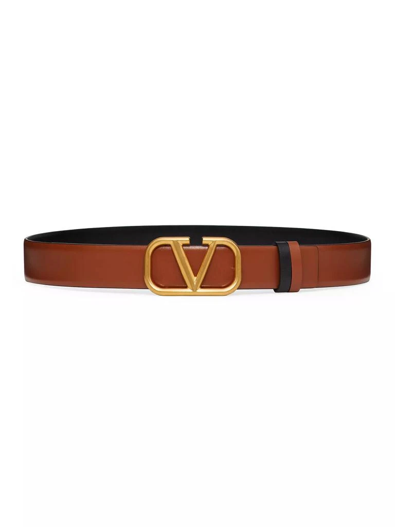 Valentino Reversible VLogo Signature Belt in Glossy Calfskin 30MM 1
