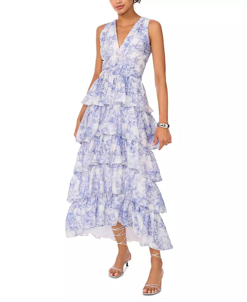 1. State Women's Printed Tiered Ruffled Maxi Dress