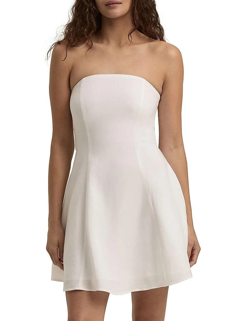Favorite Daughter The Favorite Linen-Blend Strapless Minidress 3