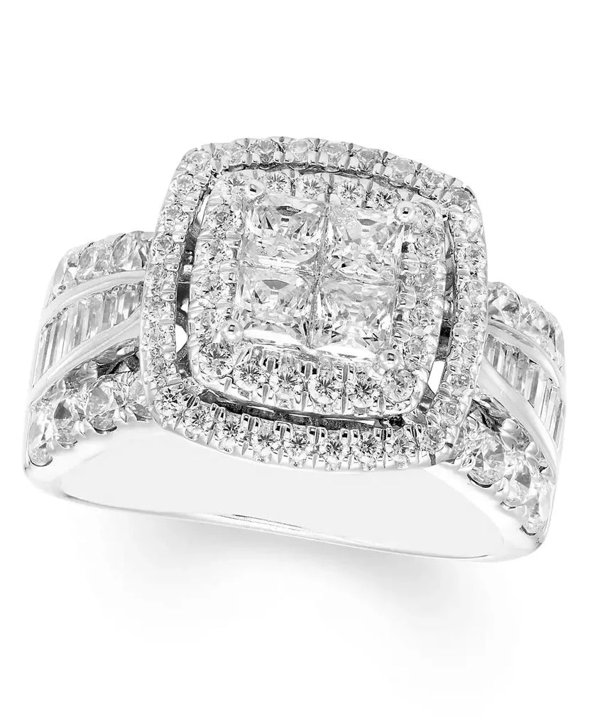 Diamond Princess Quad Cluster Halo Engagement Ring (2 ct. t.w.) in 14k ...