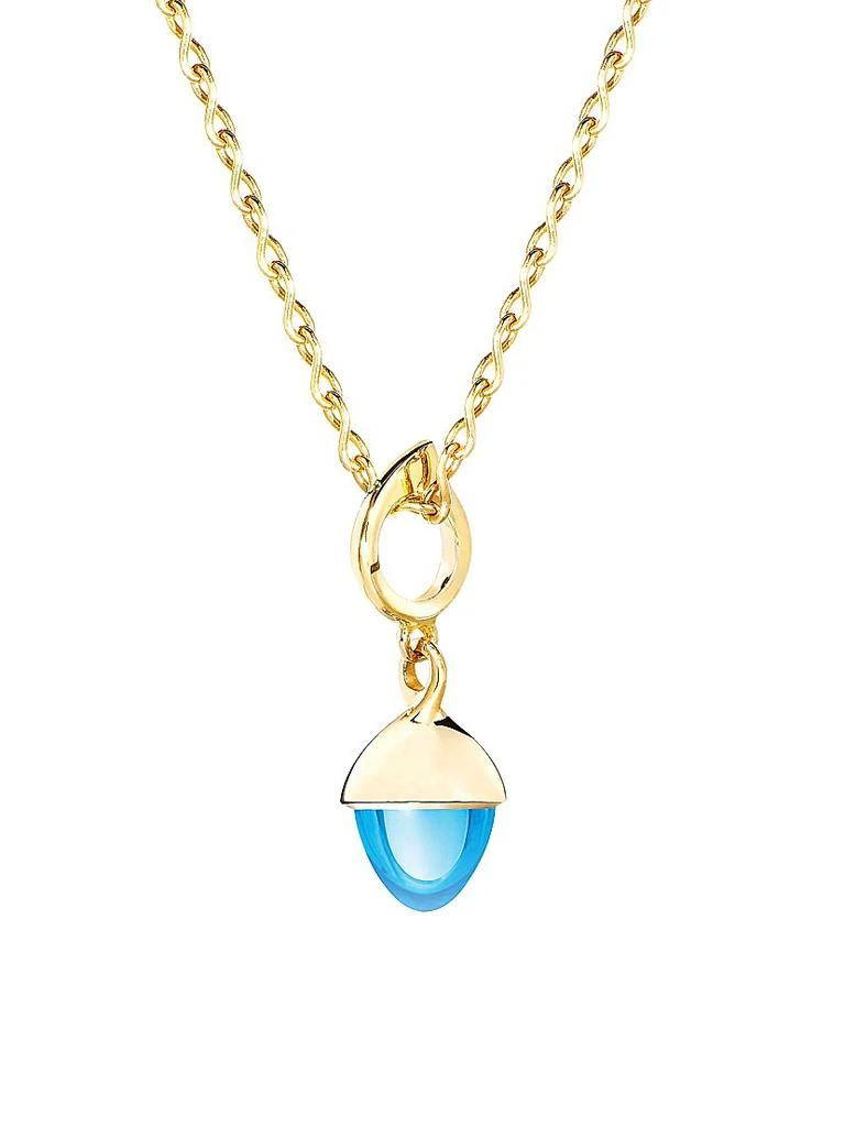 Tamara Comolli Mikado Flamenco 18K Yellow Gold & Swiss Blue Topaz Acorn Pendant 1