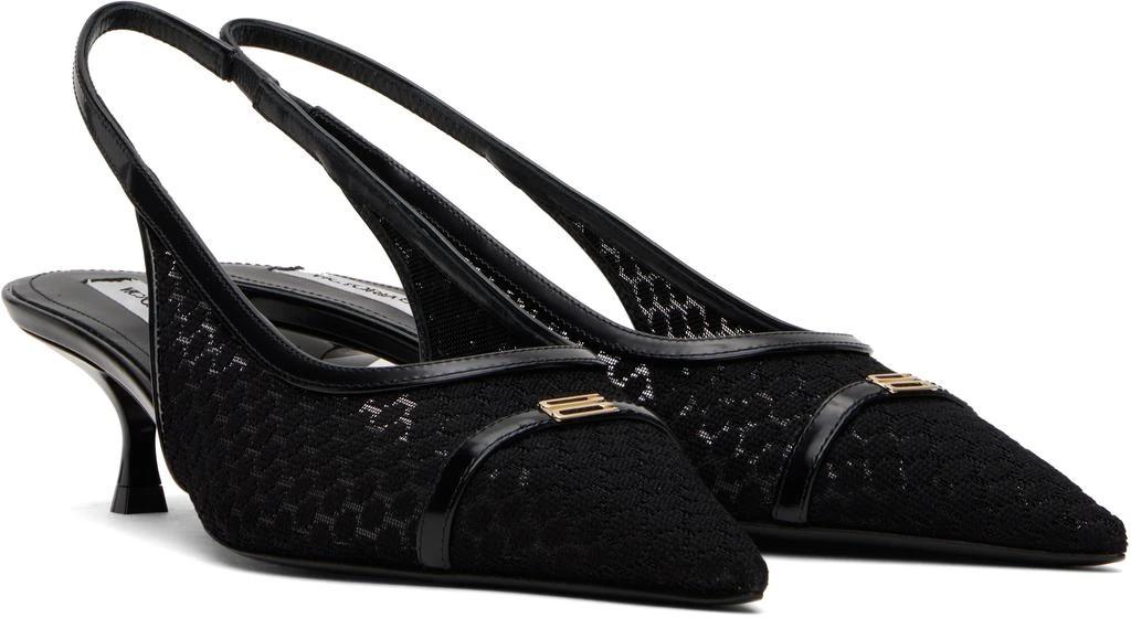 Victoria Beckham Black Mesh Slingback Kitten Heel 4