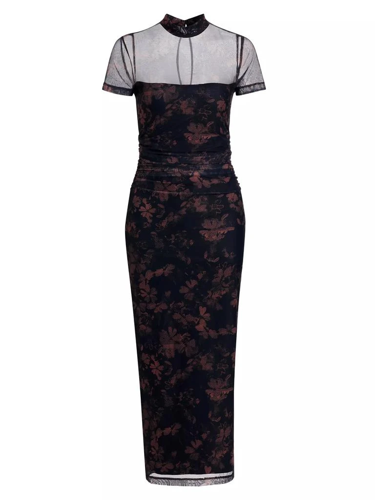 Amanda Uprichard Dominique Floral Illusion Body-Con Midi-Dress 1