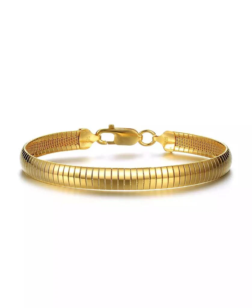 Genevive Timeless Sterling Silver 14K Gold Plated Omega Link Bracelet