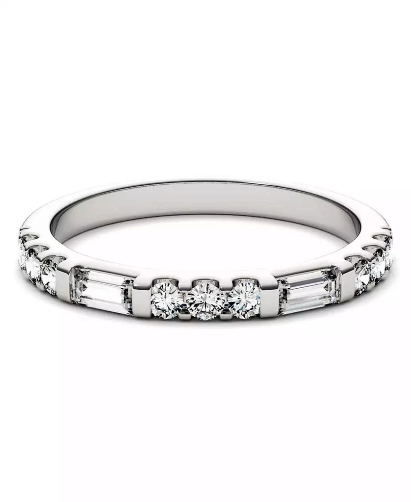 Charles & Colvard Moissanite Round and Baguette Stackable Ring (1/2 ct. tw. Diamond Equivalent) in 14k White Gold 2