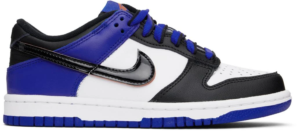 NIKE Big Kids White 
Blue Dunk Low SE Sneakers 1