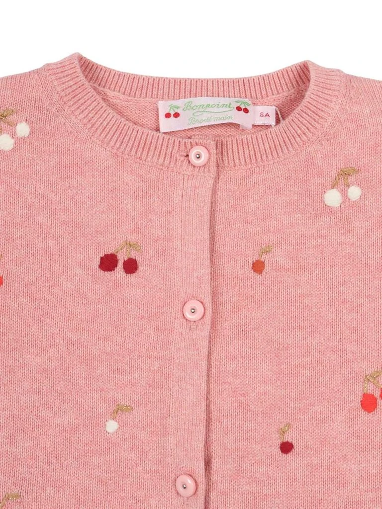 Bonpoint Bonpoint Lilith Cherry Embroidered Crewneck Cardigan 3