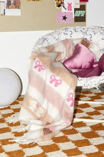 Urban Outfitters Noelle Embroidered Throw Blanket 1