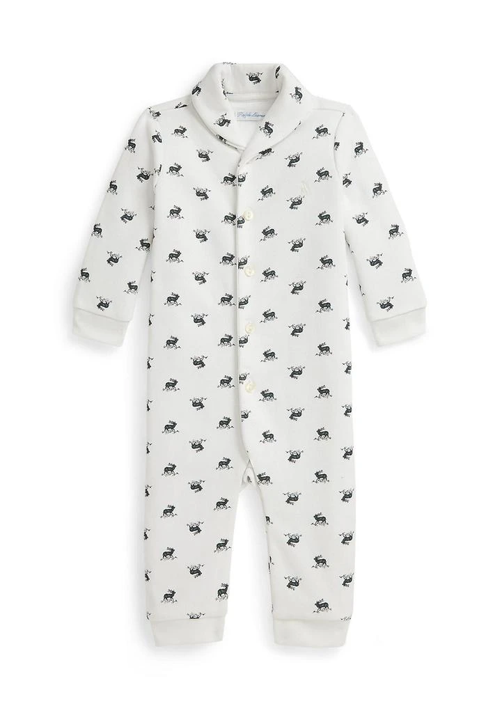 Ralph Lauren Baby Boys Elk-Print Fleece Coverall