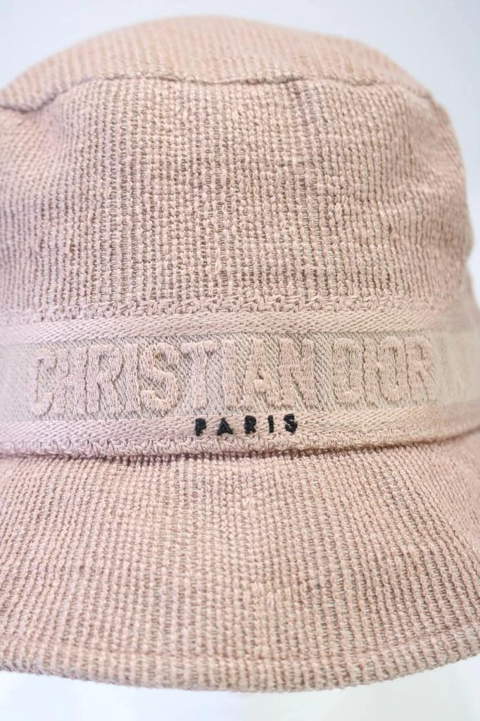 Dior Womens Cotton Logo Trim Bucket Hat Pink 4
