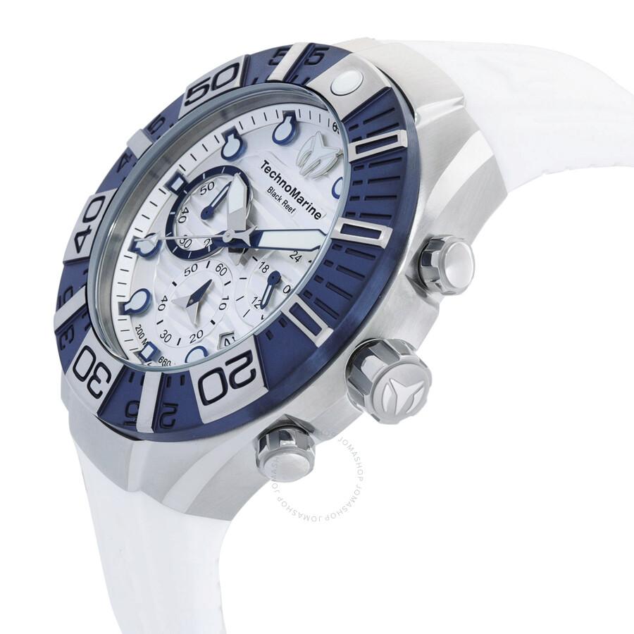 TechnoMarine Reef Black Chronograph GMT Quartz White Dial Men's Watch TM-523013