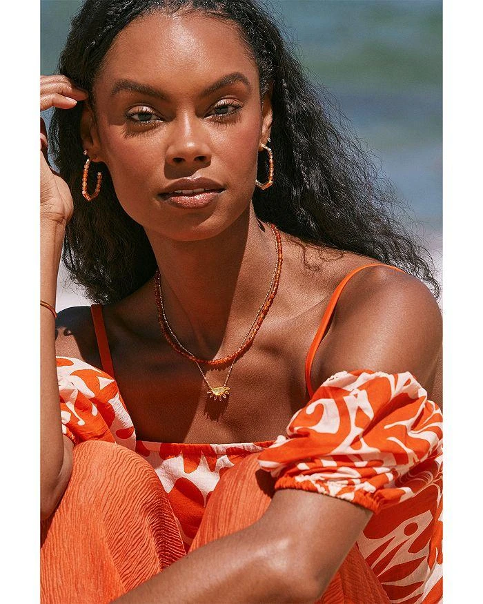 Kendra Scott Samantha Sun Orange Glass Short Pendant Necklace, 19" 3